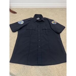 First Class Shirt Mens XL Los Angeles EMT Ambulance Blue Uniform Patches Costume